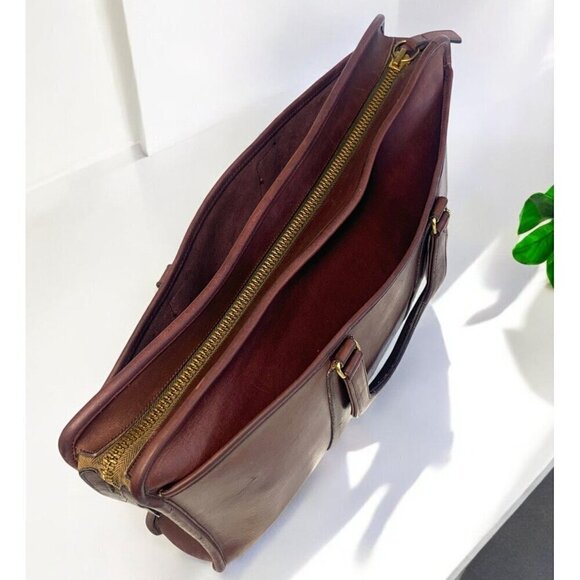 Coach Vintage Burgundy Leather Slim Satchel Large 1970s/80s Full Grain Cowhide - Picture 14 of 16